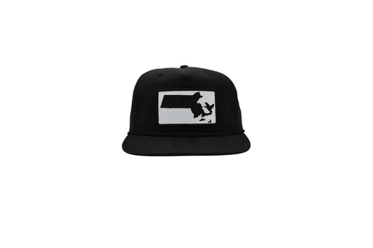 5 Panel Rope Hat with patch (Black)